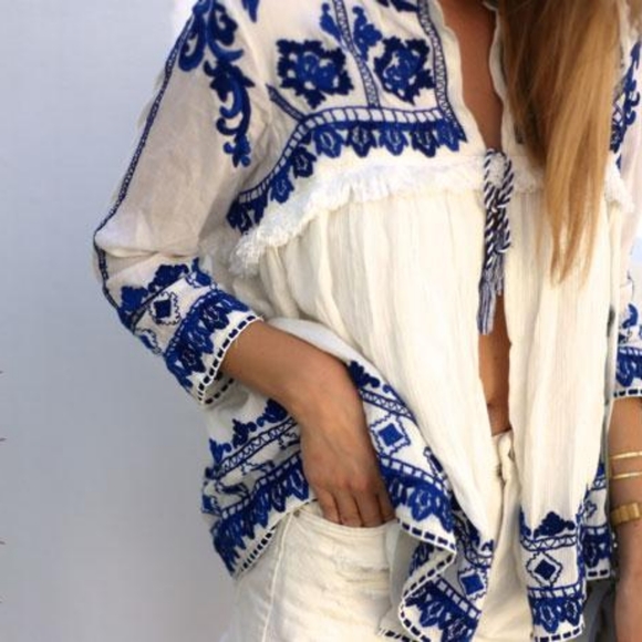 Zara iconic embroidered boho jacket M - Picture 3 of 16
